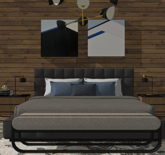 精品卧室模型家具模型 (22)